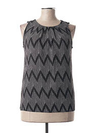 Top imprimé fantaisie sans manche noir SMASHED LEMON femme
