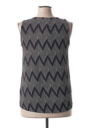 Top imprimé fantaisie sans manche noir SMASHED LEMON femme