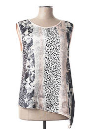 Top imprimé fantaisie sans manche rose POUSSIERE D'ETOLE femme