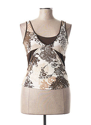 Top stretch sans manche beige GARELLA femme