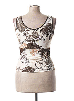 Top stretch sans manche beige GARELLA femme