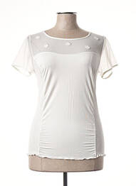 Top tissage jersey manches courtes blanc FRALY femme