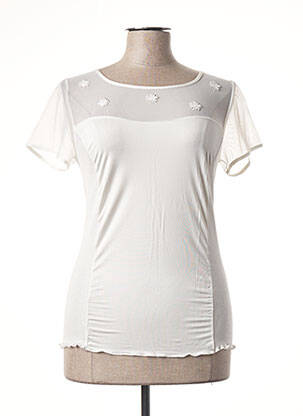 Top tissage jersey manches courtes blanc FRALY femme