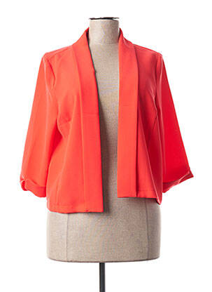Gilet manches longues col châle rouge PAUSE CAFE femme