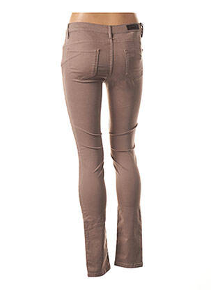 Pantalon broderie rivets taille basse marron DENIM STUDIO femme