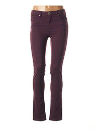 Pantalon broderie rivets taille basse violet DENIM STUDIO femme