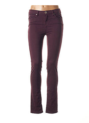 Pantalon broderie rivets taille basse violet DENIM STUDIO femme