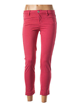 Pantalon 7/8 stretch taille basse rose DENIM STUDIO femme