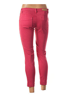 Pantalon 7/8 stretch taille basse rose DENIM STUDIO femme