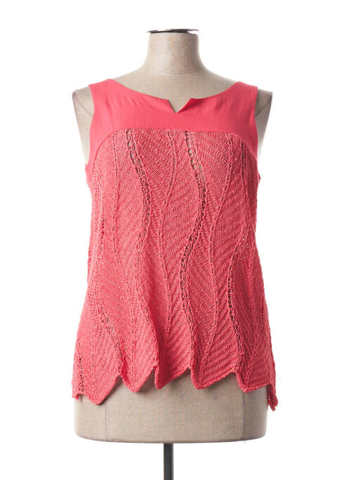 Top imprimé fantaisie sans manche rose ALDO MARTIN'S femme