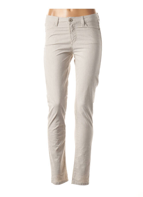 Pantalon slim taille basse beige DENIM STUDIO femme