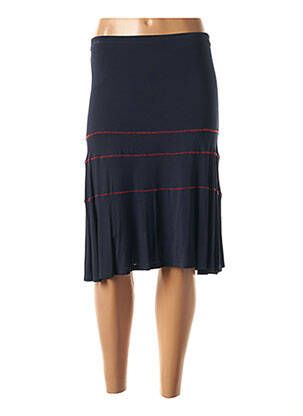 Jupe mi-longue stretch bleu GARELLA femme