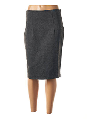 Jupe mi-longue fermeture zip latéral gris LA FEE MARABOUTEE femme