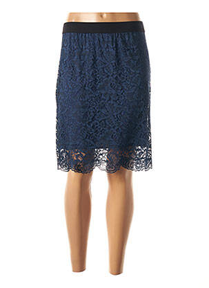 Jupe mi-longue coupe droite bleu FRALY femme