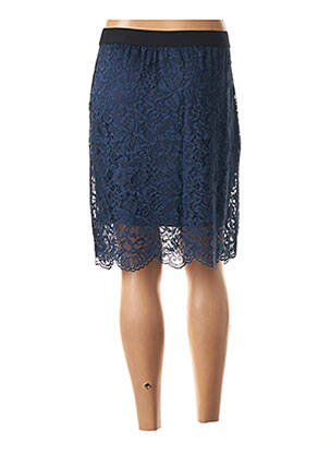 Jupe mi-longue coupe droite bleu FRALY femme