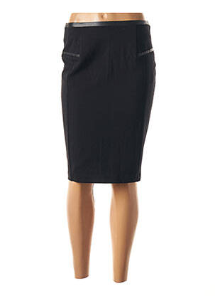 Jupe mi-longue stretch noir PAUSE CAFE femme