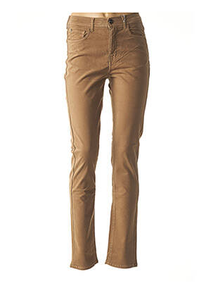 Pantalon slim taille haute marron IMPAQT femme