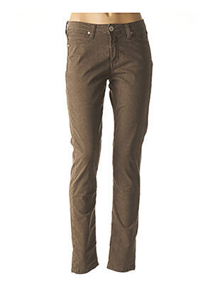Pantalon slim taille basse marron DENIM STUDIO femme
