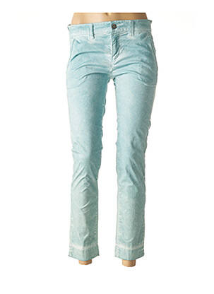 Pantalon 7/8 stretch taille basse bleu LUNATISME femme