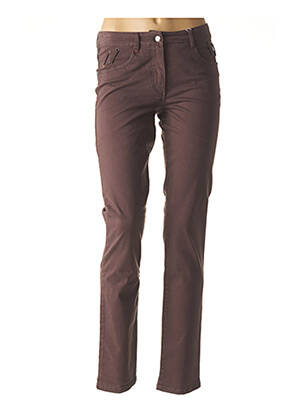 Pantalon coupe droite taille basse violet FLEUR DE SEL femme