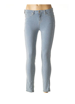 Pantalon broderie rivets taille basse bleu DENIM STUDIO femme