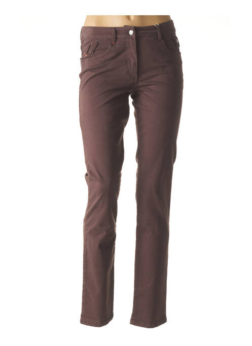 Pantalon coupe droite taille basse violet FLEUR DE SEL femme