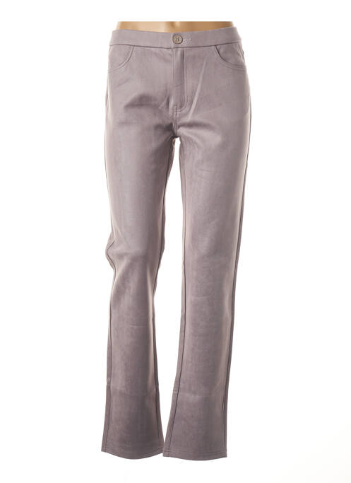 Pantalon droit gris MULTIPLES pour femme