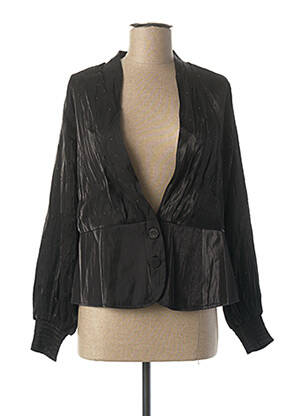 Chemisier coupe droite manches longues noir BUBY.S femme