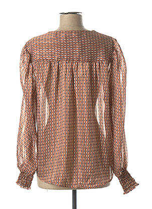 Blouse imprimé fantaisie manches longues marron VIE TA VIE femme
