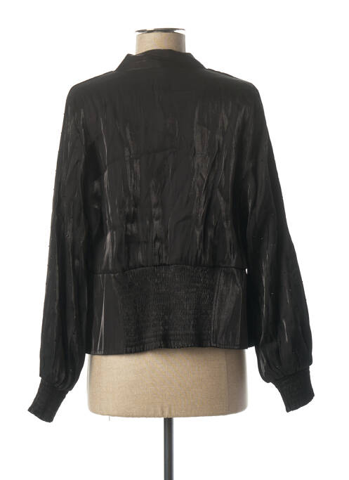 Chemisier coupe droite manches longues noir BUBY.S femme