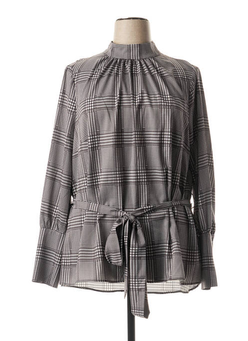 Blouse fermeture boutonnée au dos manches longues gris MAT. femme