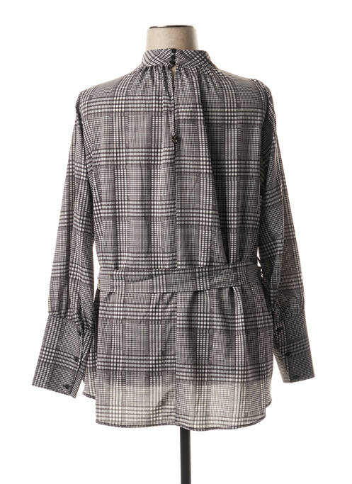 Blouse fermeture boutonnée au dos manches longues gris MAT. femme