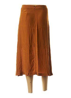 Jupe mi-longue coupe droite marron SEE U SOON femme