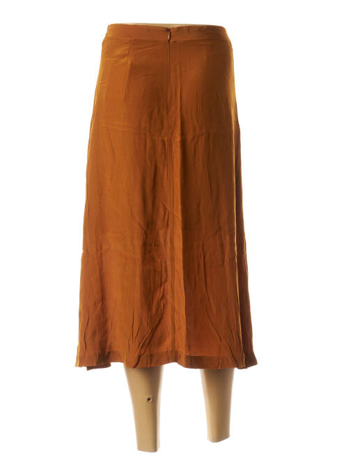 Jupe mi-longue coupe droite marron SEE U SOON femme