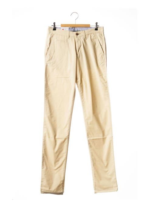 Pantalon chino beige BRUNO SAINT HILAIRE pour homme