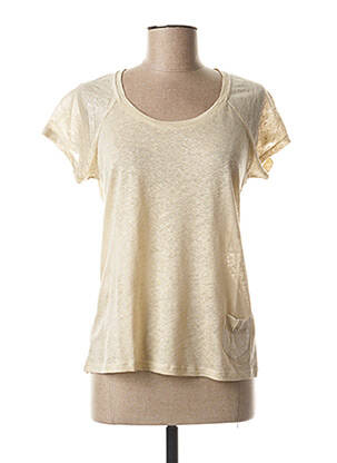 T-shirt beige BLANC BOHEME pour femme