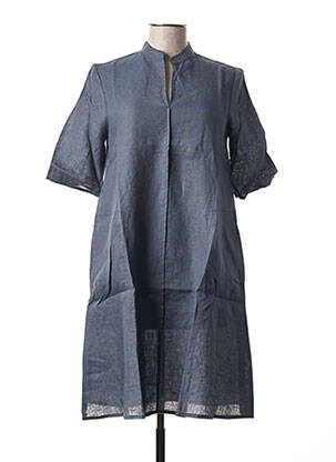 Robe mi-longue manches 3/4 manches 3/4 bleu 119 femme