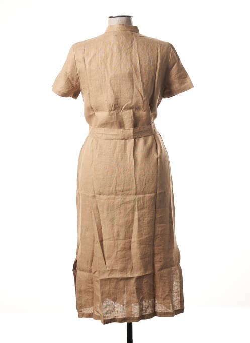 Robe mi-longue marron BLANC BOHEME pour femme