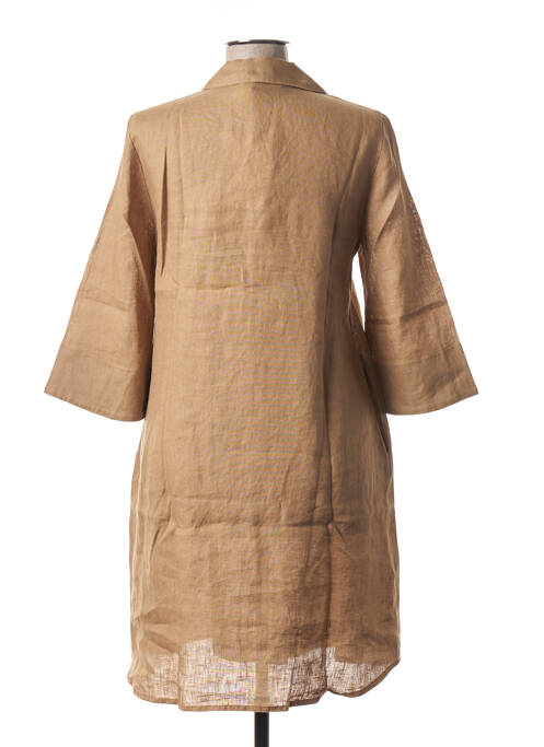 Robe mi-longue marron BLANC BOHEME pour femme