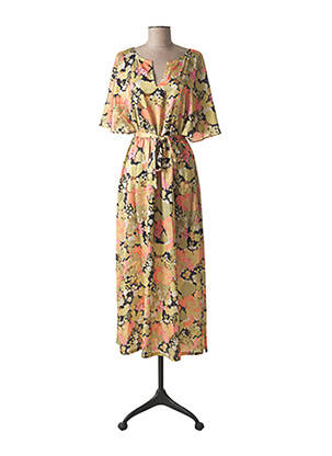 Robe longue imprimé fantaisie manches courtes vert MOLLY BRACKEN femme
