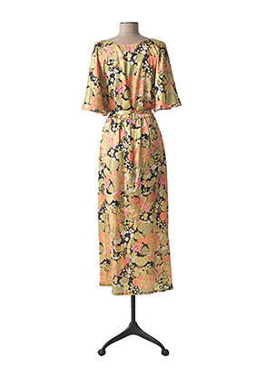 Robe longue imprimé fantaisie manches courtes vert MOLLY BRACKEN femme