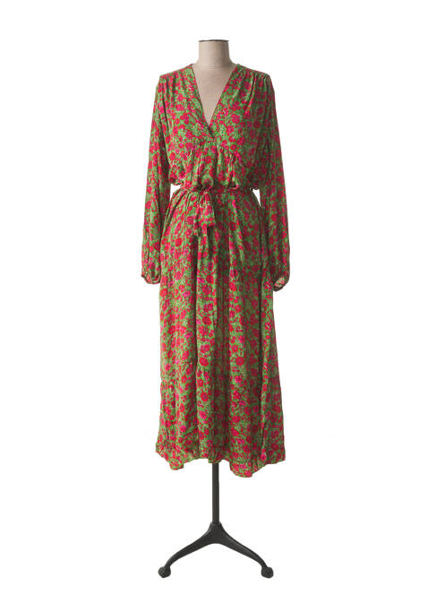 Robe mi-longue vert GOLD SILVER pour femme