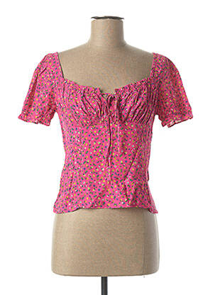Blouse manches courtes manches courtes rose GRACE & MILA femme
