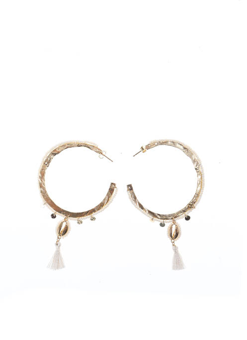 Boucles d’oreilles beige HIPANEMA pour femme