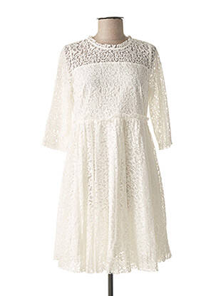Robe courte manches 3/4 manches 3/4 blanc MOLLY BRACKEN femme