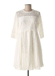 Robe courte manches 3/4 manches 3/4 blanc MOLLY BRACKEN femme