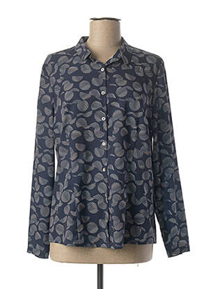 Chemisier coupe cintrée manches longues bleu PAUPORTÉ femme