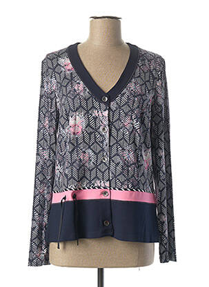 Gilet manches longues stretch bleu PAUPORTÉ femme