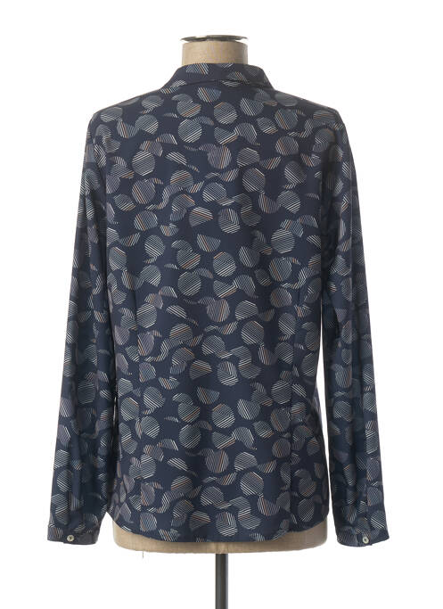 Chemisier coupe cintrée manches longues bleu PAUPORTÉ femme