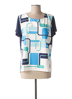 Blouse manches courtes manches courtes bleu WEINBERG femme